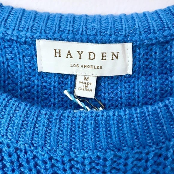 NWT Blue Asymmetrical Zipper Sweater Size M by Hayden LA Was $48 - Picture 8 of 8